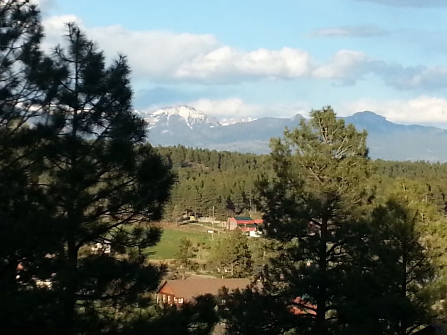 View of the southern San Juan Mountains from the front deck
