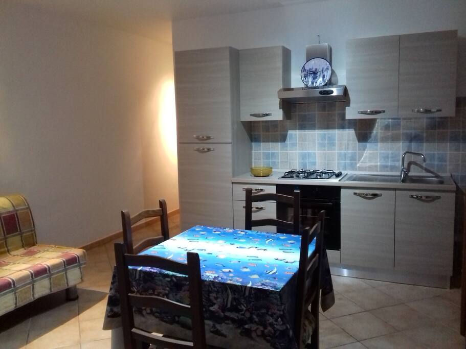 sala con angolo cottura