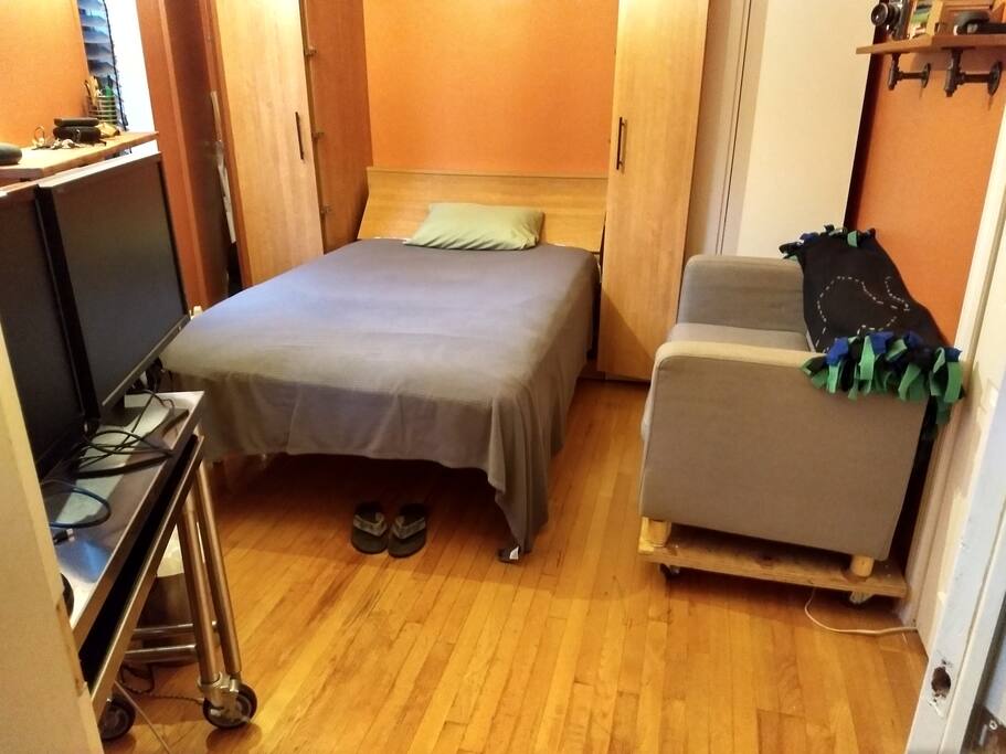 Room with murphy bed down