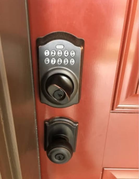 Coded Door Lock On Front Door