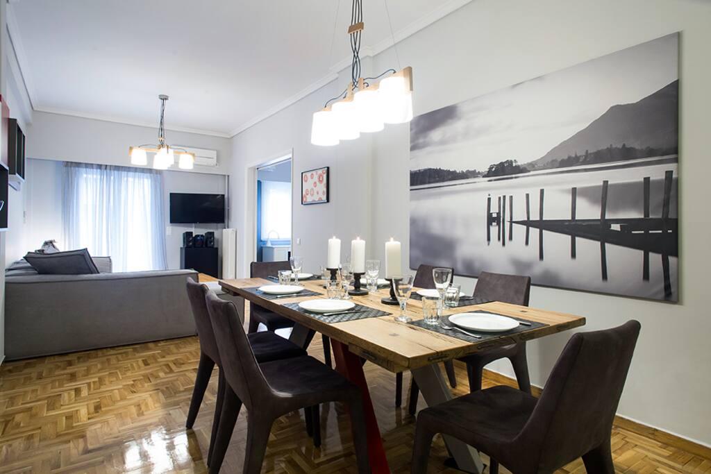 The Living Room is comfortable with high end furniture and LED TV, hifi, and professional a/c!