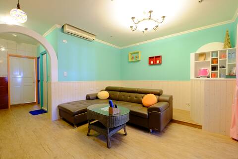 Near exhibition hall/3min walk/large space 2 rooms 1 hall/macaron view family quadruple room 