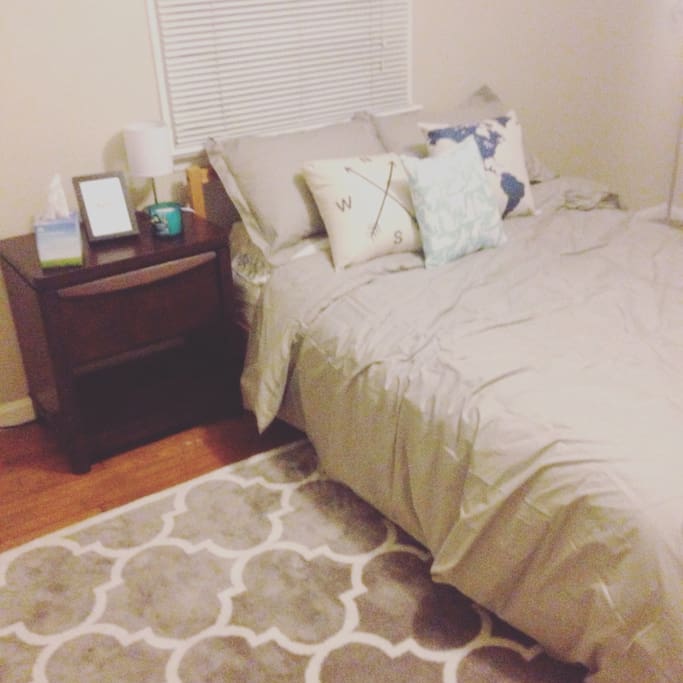 The guest room. It has a permanent queen bed and the capacity for a queen air mattress if needed.
