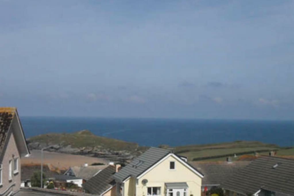 Views of Porth Beach from the bedroom window