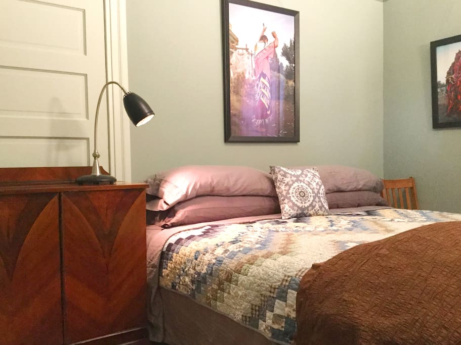King-size beds in both bedrooms, A variety of pillows, both down and extra firm, 100% cotton bedding and down comforters on bed, lots of big fluffy pillows.