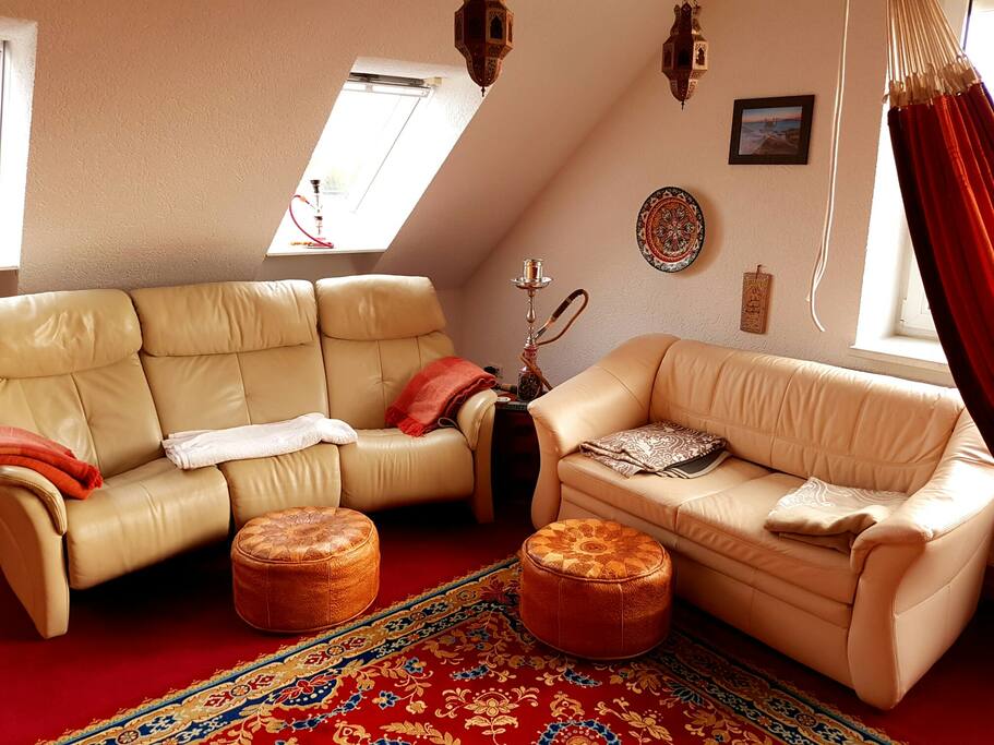 The lounge area in the living room.