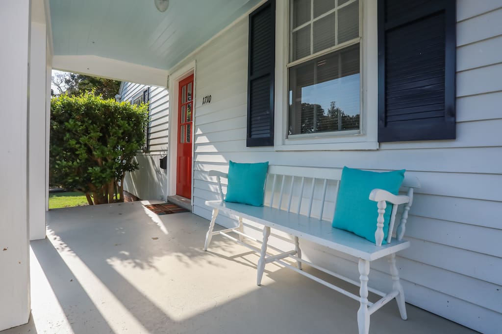 Sit on the front porch and enjoy a cup of coffee