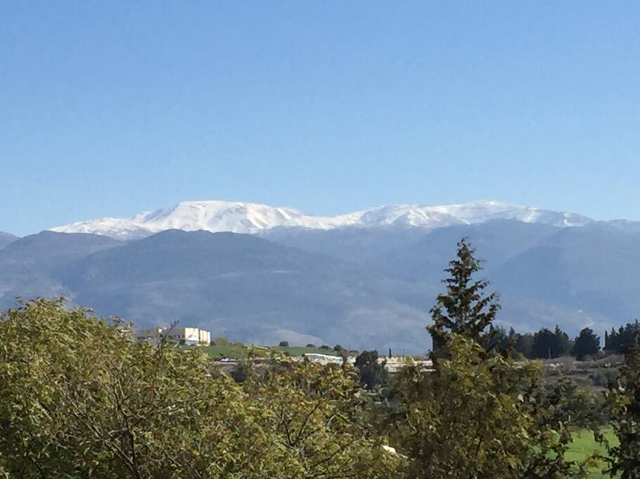 Mount Hermon - view from the living-room winter 2017