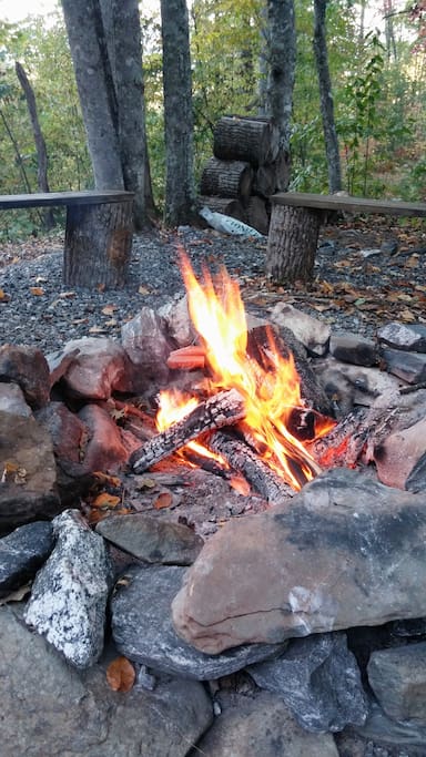 Fire pit for roasting marshmellows.