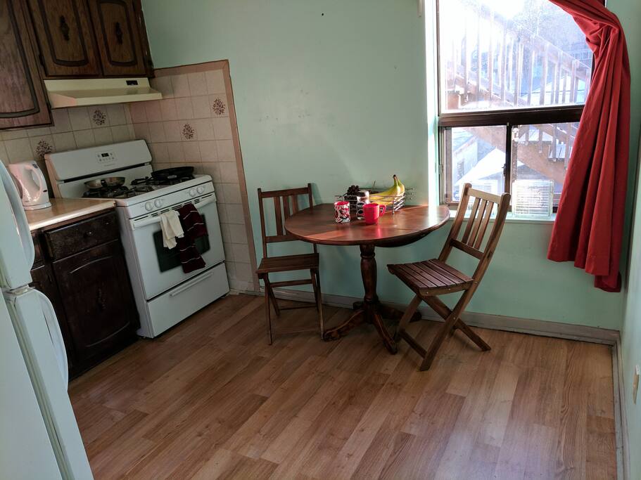 the kitchen
