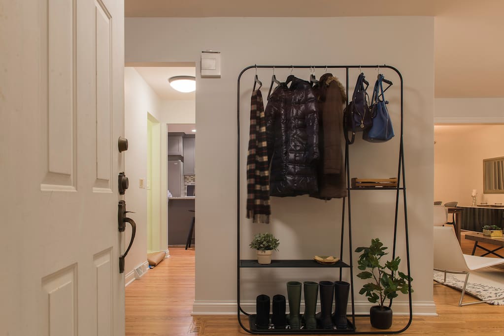 Hanger in front of door