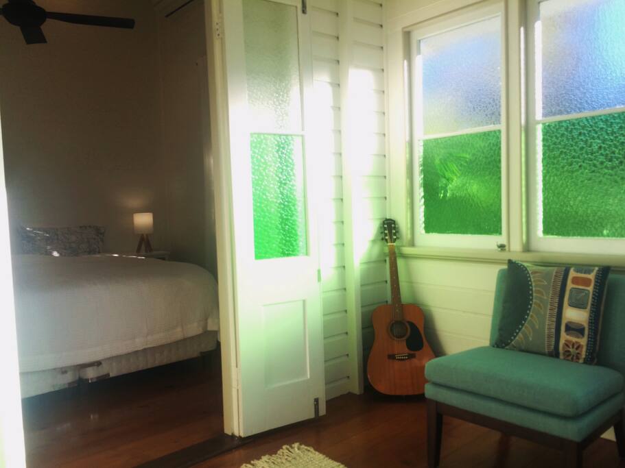 Adjoining private living space from the bedroom