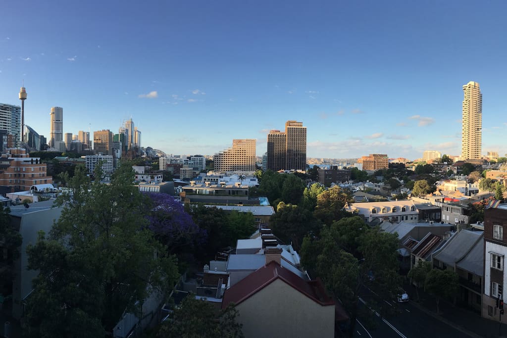 Panoramic view of Darlinghurst from communal rooftop