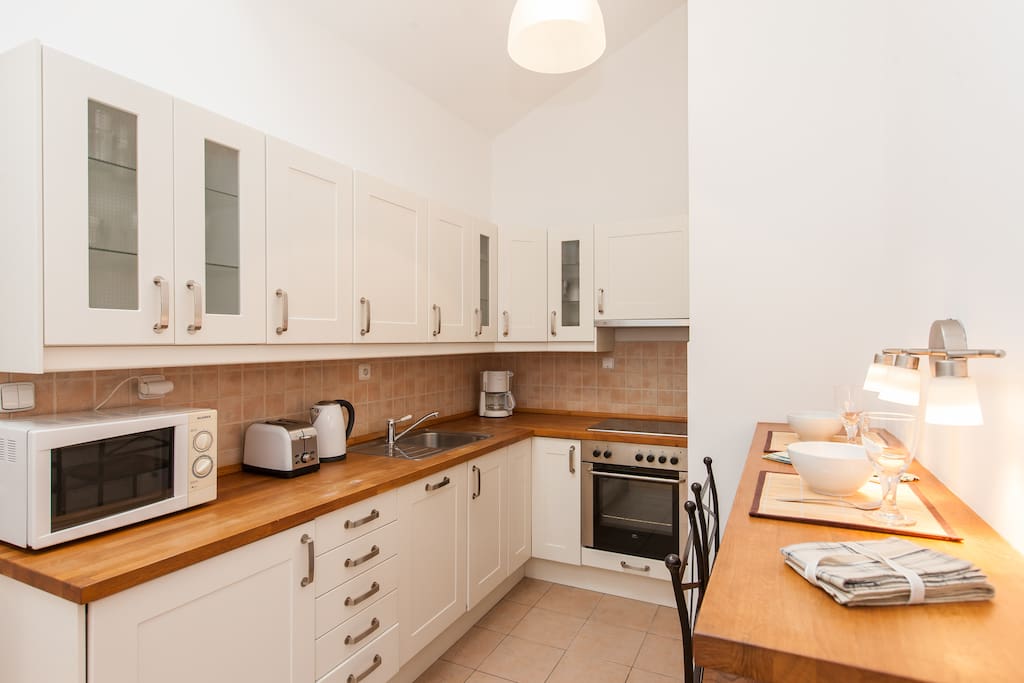 Our modern kitchen with dishwasher included.