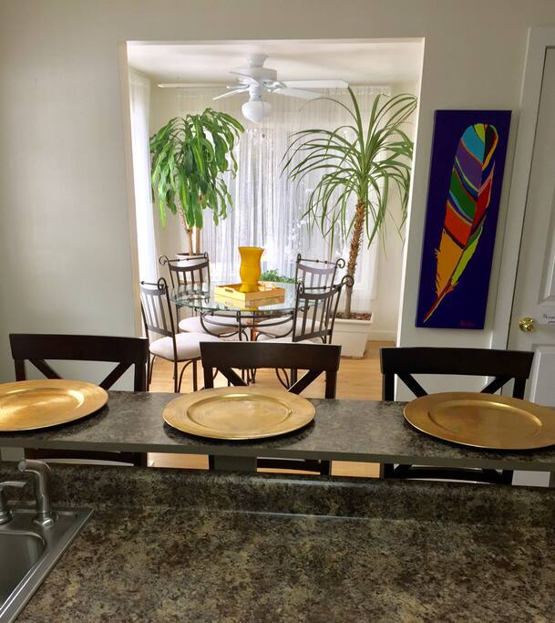 Place settings for up to 7 adults.