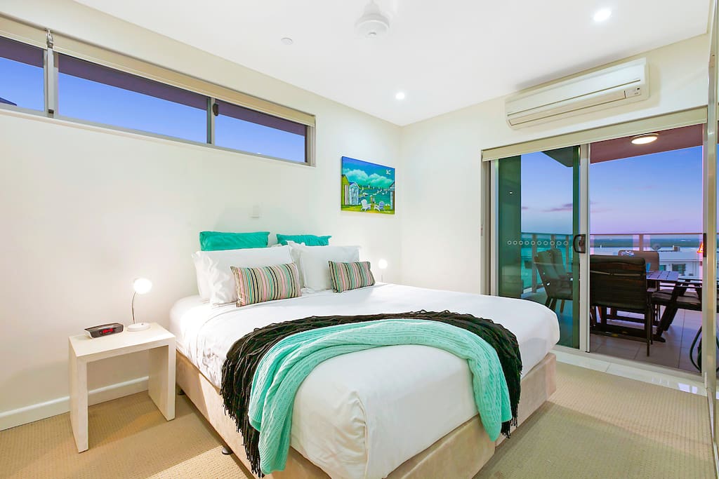 Luxury master king bedroom. Foxtel and TV in room