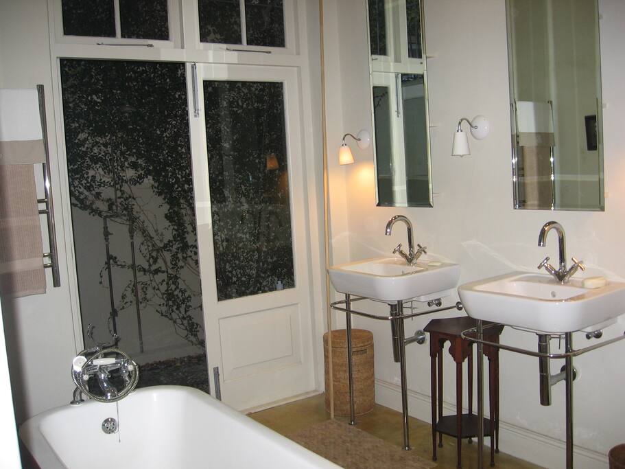 Bathroom with his and her basins