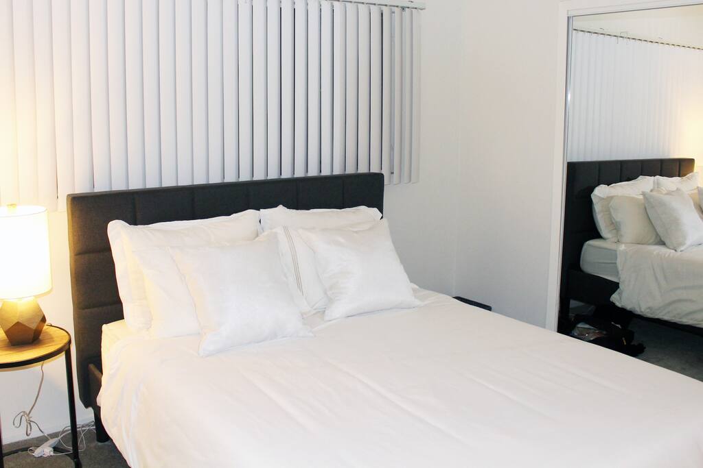 Comfy, clean and crisp bedroom