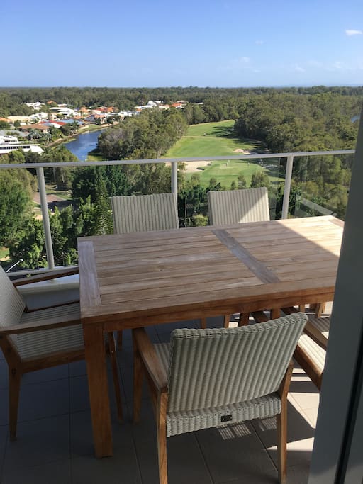 Balcony views to Pelican Waters Golf Course