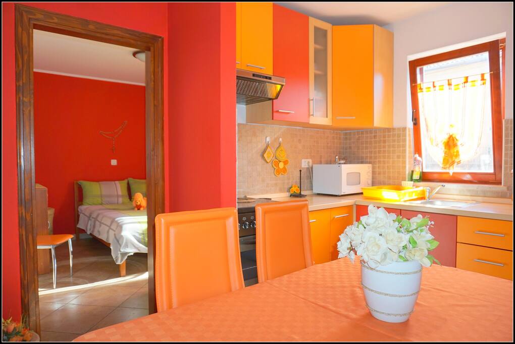 Dining area and kitchen