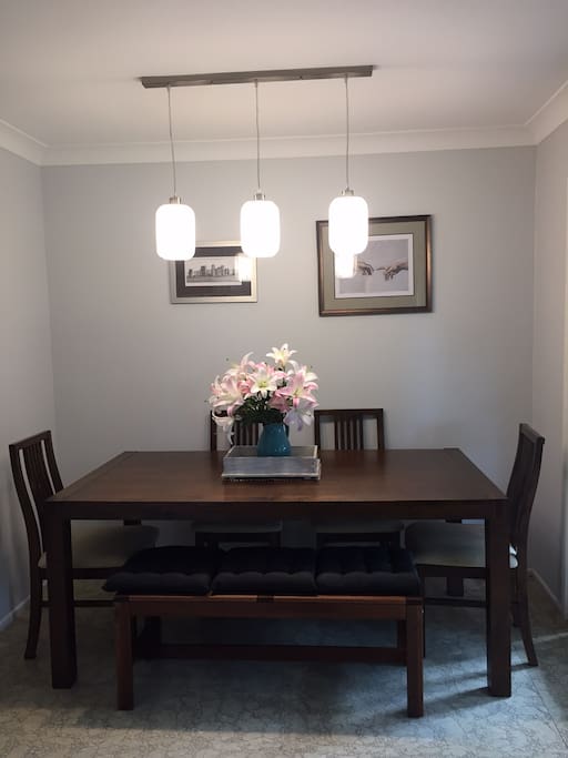 Cosy dining space for guests and host.