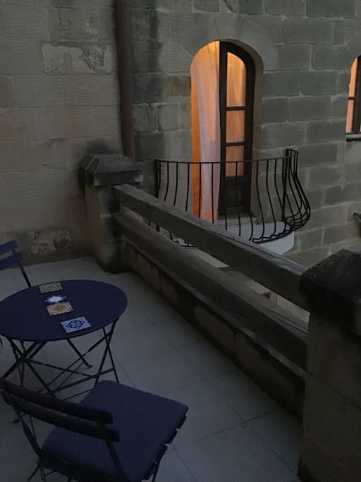 The terrace with the room