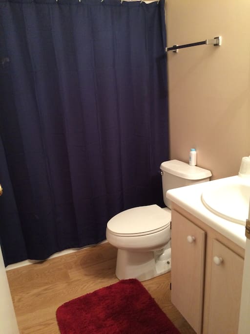 Note: These photos are actually from my old apartment, but the set-up is almost identical. Updated pics coming soon!