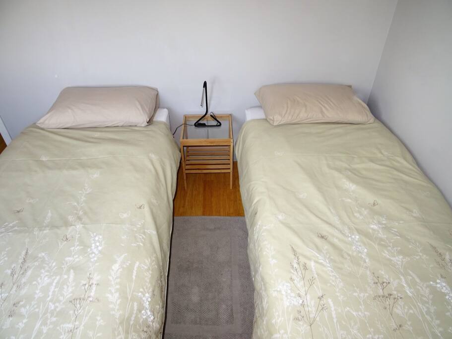 Room can be set up for two single beds