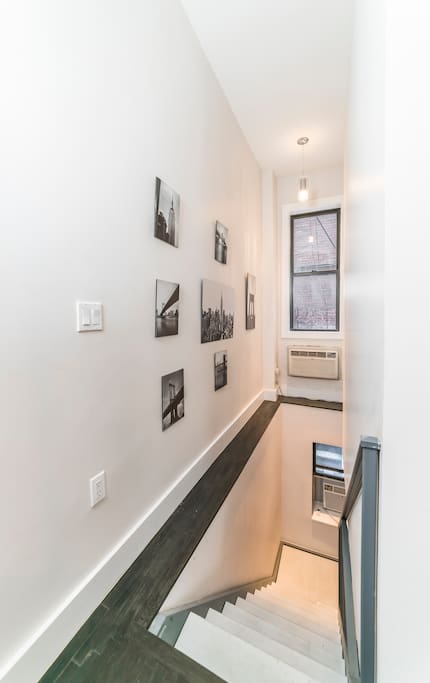 Upper level Gallery with New York scenery