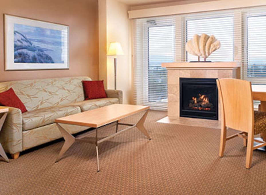 Living room with gas fireplace