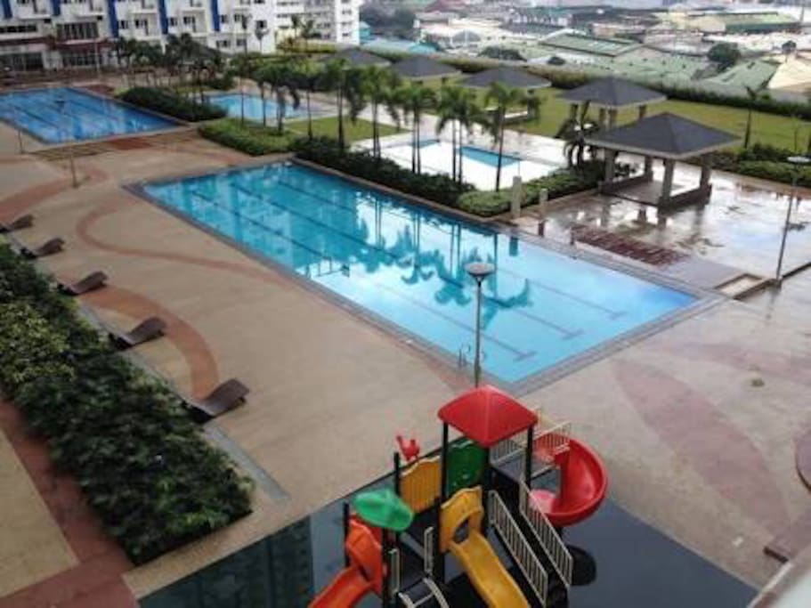 Full amenities access 2 adult lap pools 2 kiddie pools, 2 play areas and jogging paths