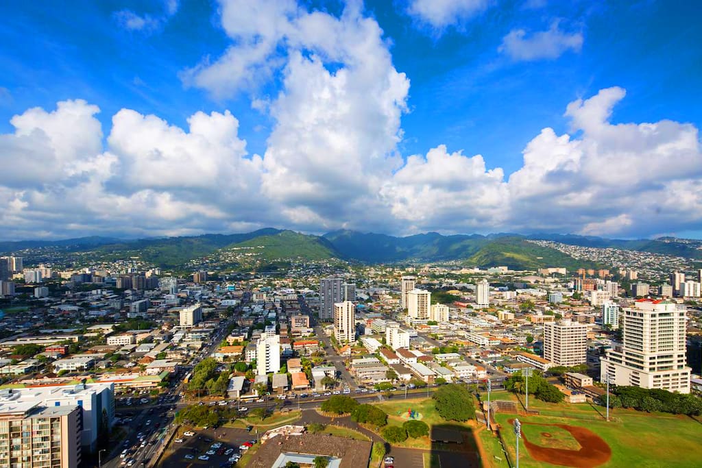 Your view above the Ala Wai Canal