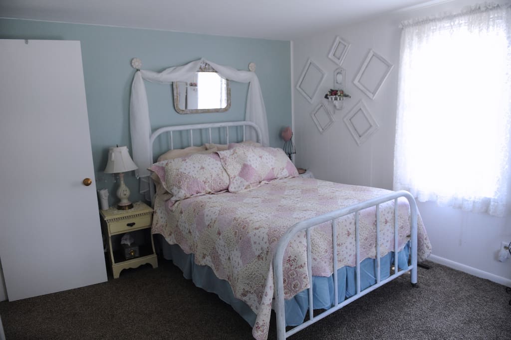 Vintage bedroom with Double/Full size Antique bed
