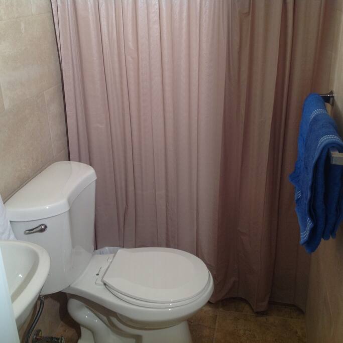 Bathroom has walk-in shower.