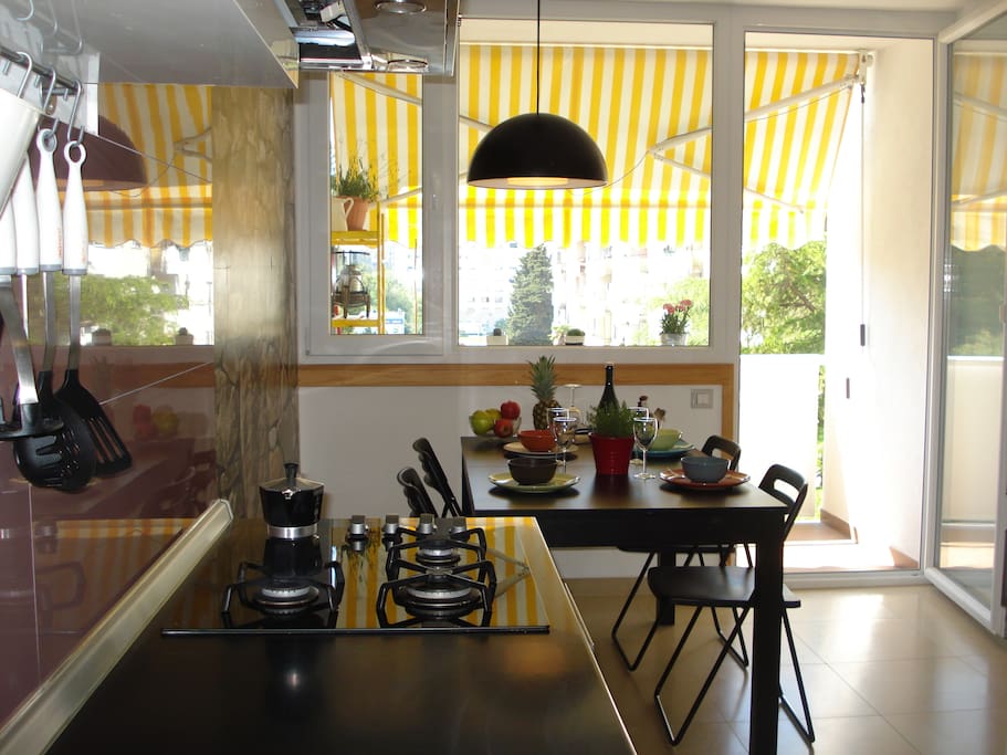 kitchen and dining area
