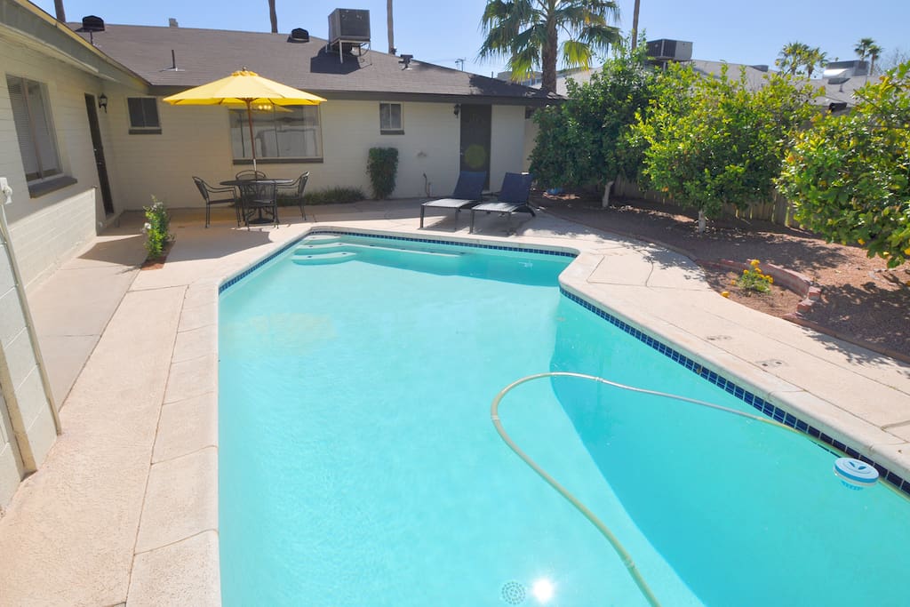 Pool with lounge chairs available during your stay!