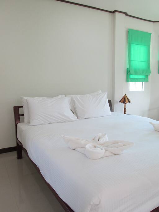Spacious master bed room with bathroom and AC