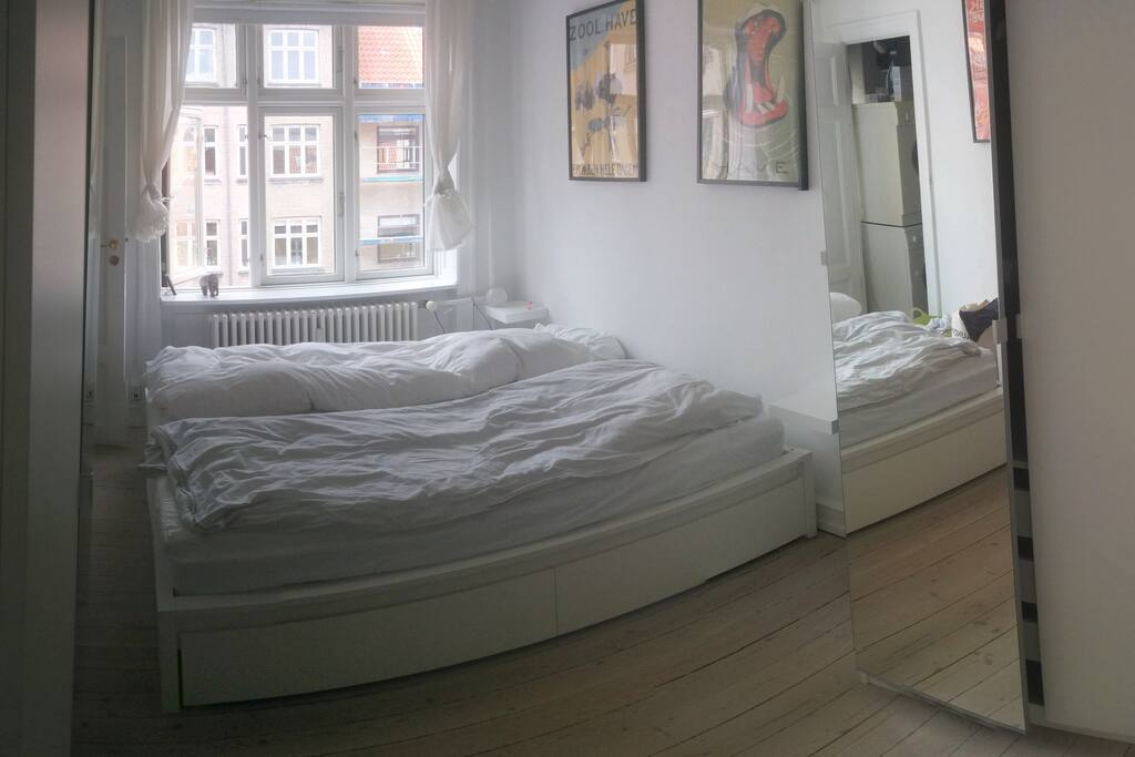 Master bedroom, washer and tumble dryer in closet