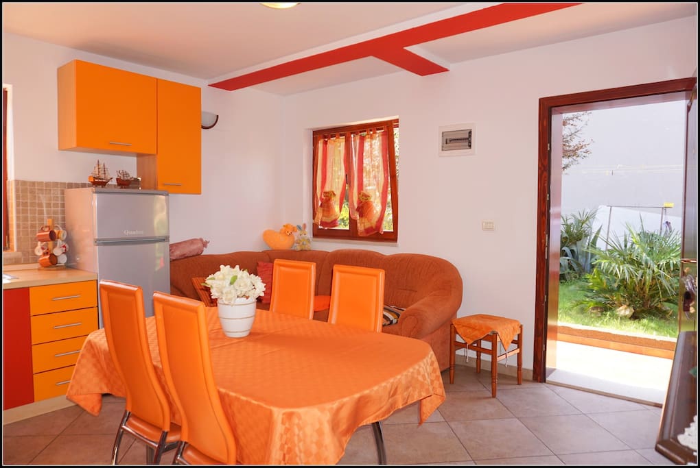 Dining area and kitchen