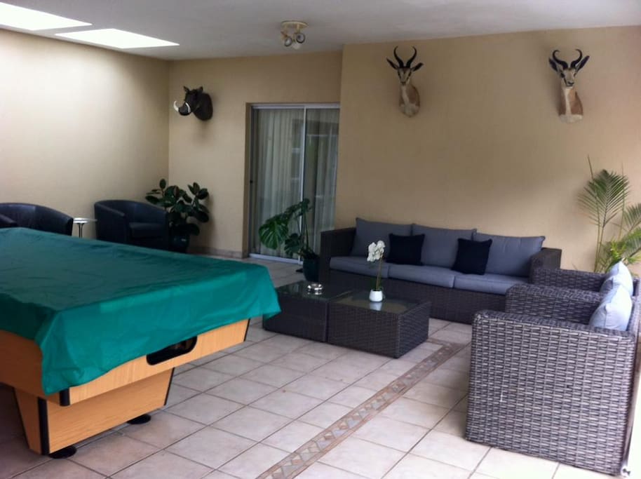 Patio with pool table