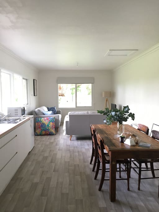 Light filled kitchen and sitting room