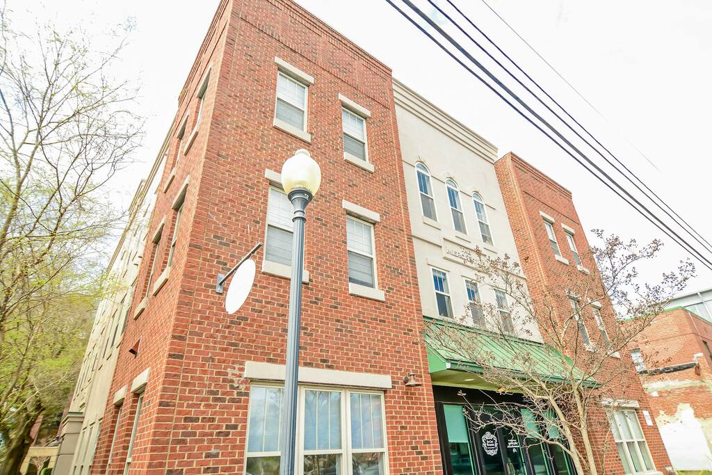 The home is situated on the second floor of The Mercantile Condos.