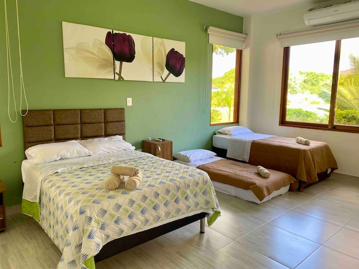 Room # 3 , 1 Double Bed (1.40) and 2 Single Beds (1.0), Space with AA