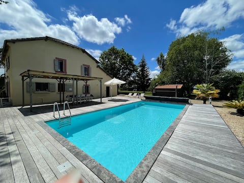 Stylish French character house with heated pool