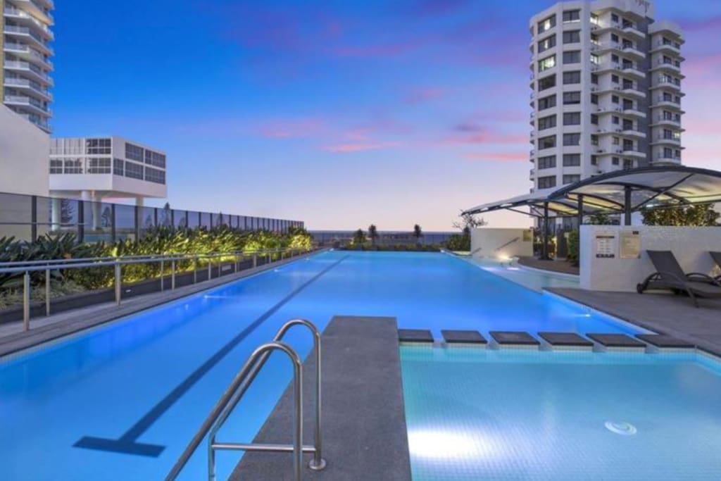 Level 4 with a huge pool and 10 person heated Spa