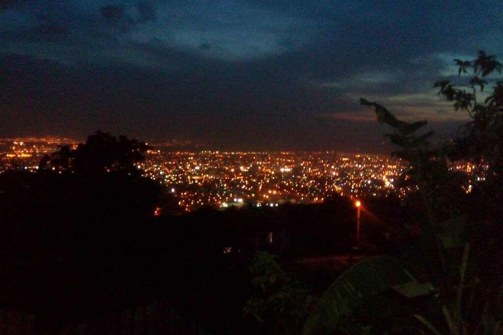 The view from the deck at night