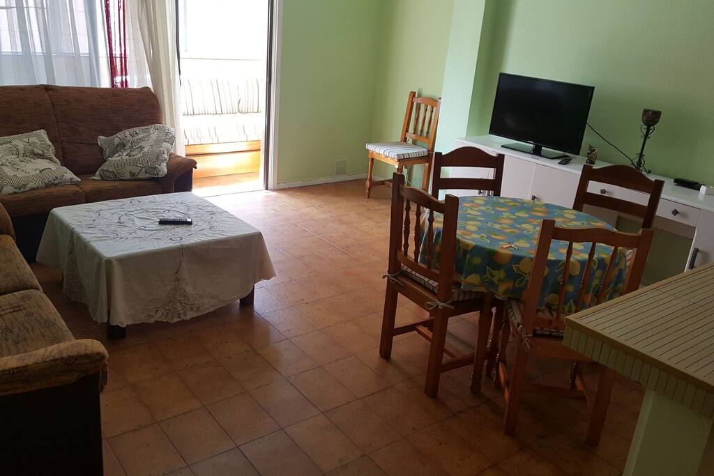 Living room with open kitchen