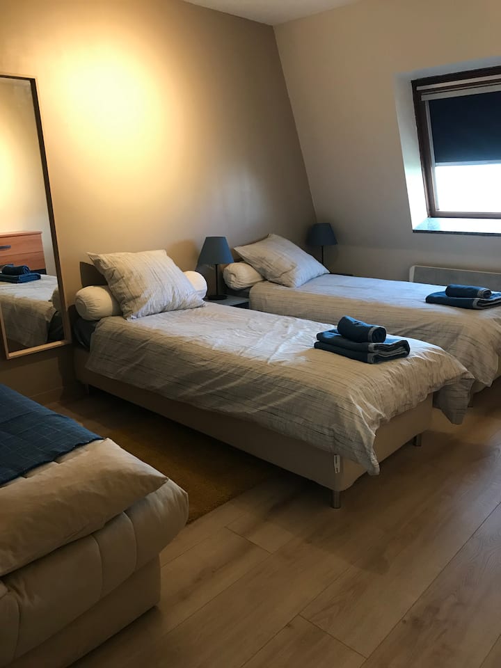 Chambre 2 - 2 lits simples et un clic-clac(canapé lit)