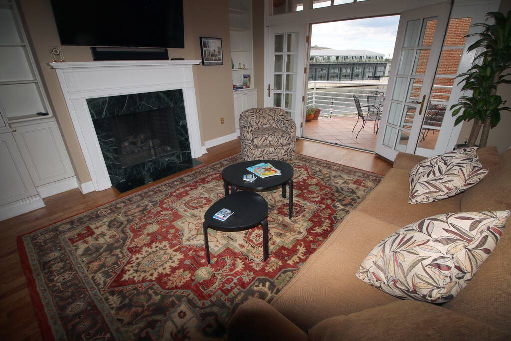 Living Room with Water Views from Sleep Sofa