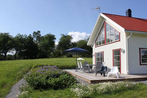 Modern house close to a lake